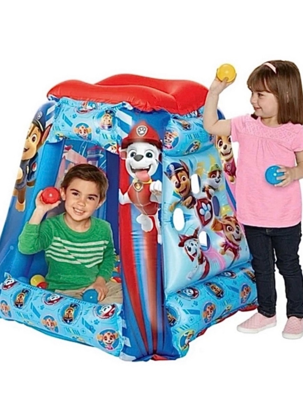 🆕-Paw Patrol Inflatable Ball Pit Playhouse - Includes Soft Flex Balls.